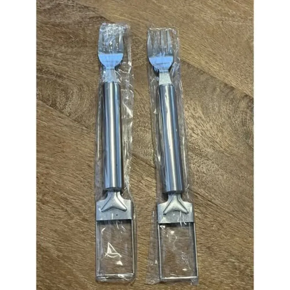 2 pc 2-In-1 Watermelon Fork Slicer & Cutter, Stainless Steel Summer Kitchen Tool